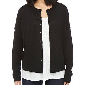 NWT Eileen fisher black round neck cardigan